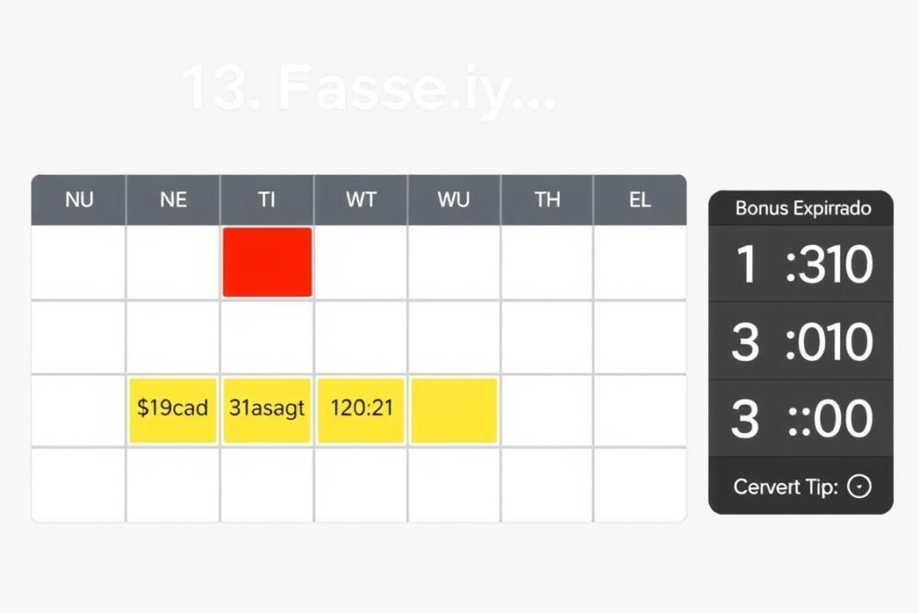 Bonus sürelerini gösteren takvim