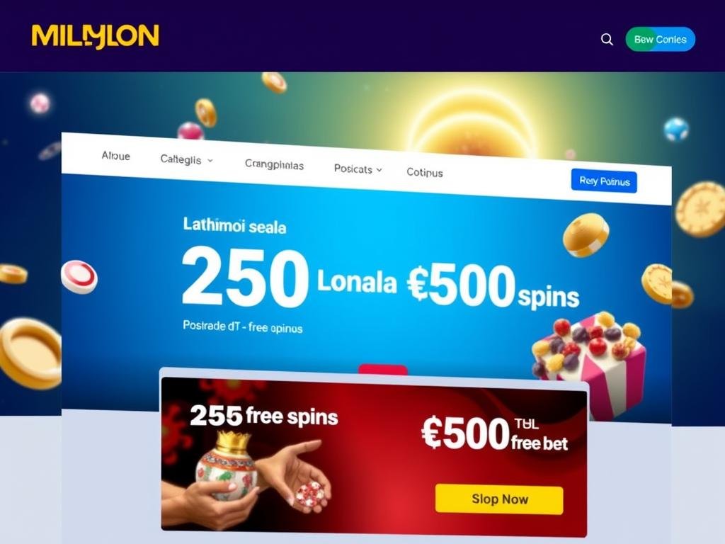 Casino Milyon bonuslarını gösteren casino bonus rehberi görüntüsü