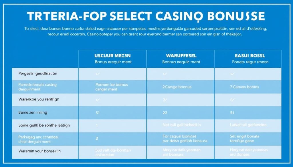 Casino bonusu seçerken dikkat edilmesi gereken kriterleri gösteren casino bonus rehberi görüntüsü