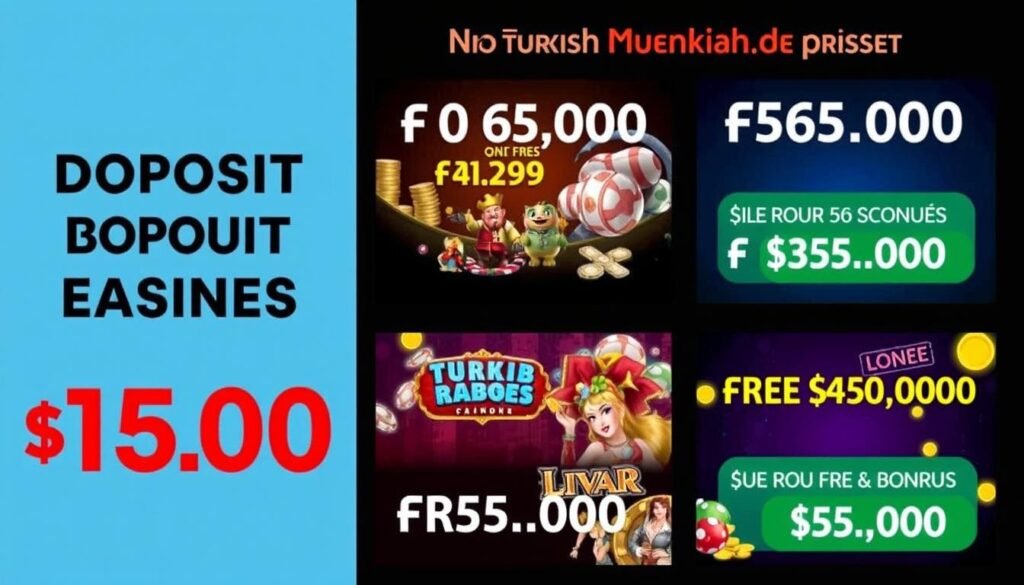Çeşitli casino sitelerinin sunduğu yatırımsız bonus ve free spin teklifleri