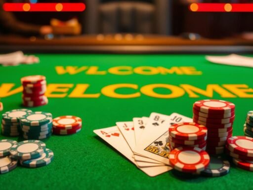 Hoşgeldin Bonusu kavramını gösteren casino çipleri ve para