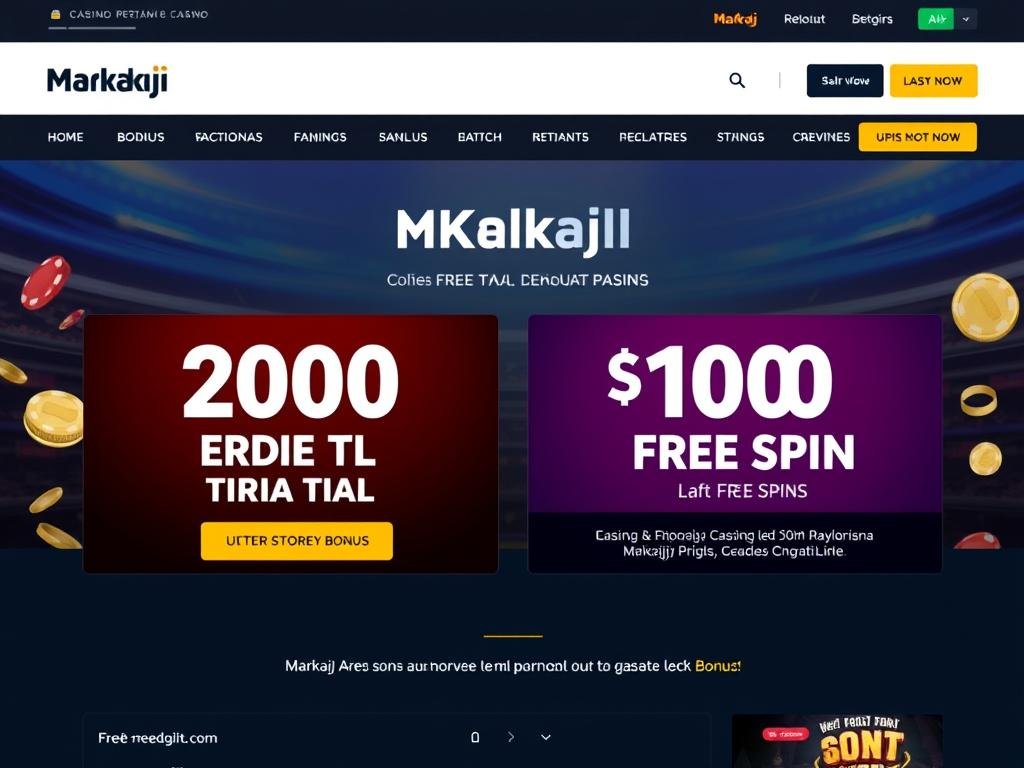 Markajj casino bonuslarını gösteren casino bonus rehberi görüntüsü
