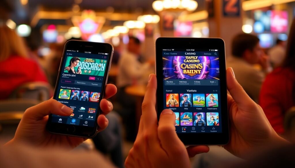 Mobil cihazlarda casino uygulamaları gösterimi