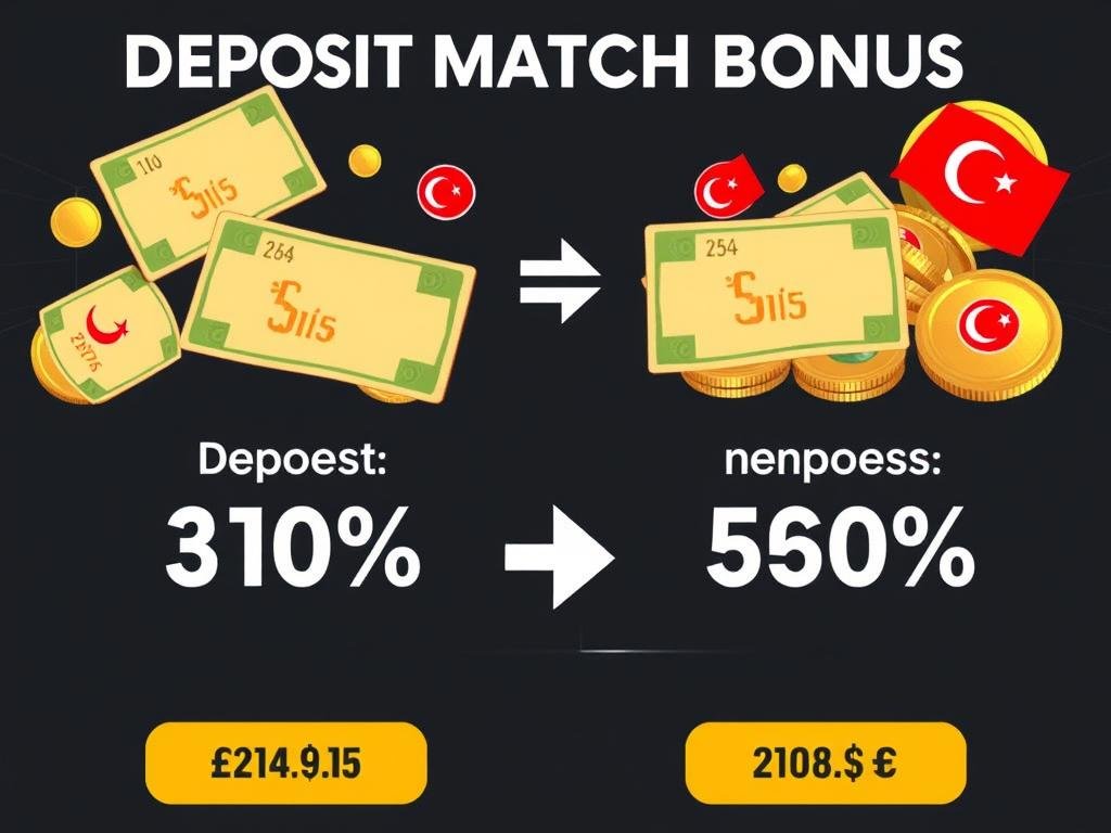 Para yatırma eşleştirme bonusu kavramını gösteren grafik