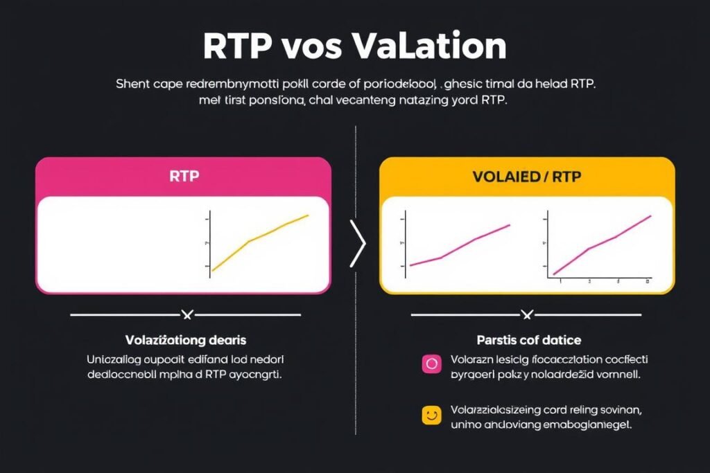 Slot oyunlarında RTP ve volatilite kavramlarını açıklayan görsel